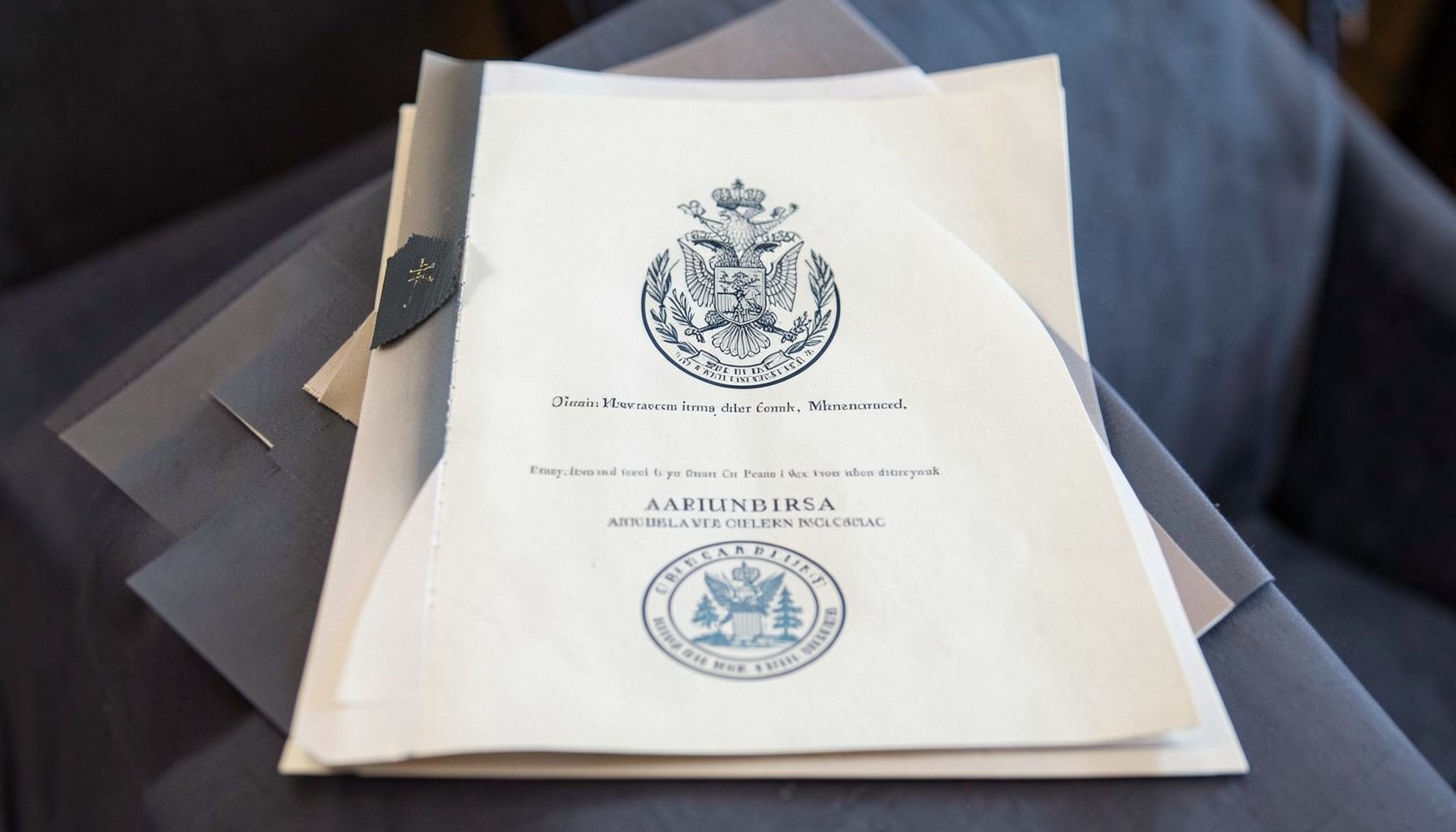 Constitution document with official seal, formal institutional imagery