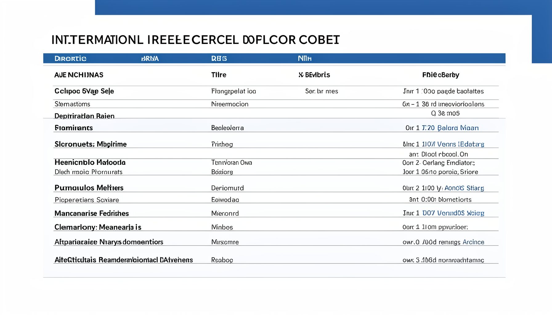 Directory listing with names, institutional reference document